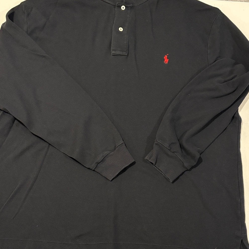 Polo by Ralph Lauren Men's Black Long Sleeve Polo - Picture 1 of 6